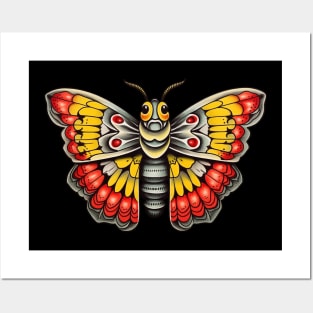 Vintage Retro Flash Tattoo Moth Posters and Art